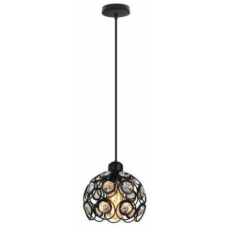 Modern Crystal Pendant Light E27 Chandeliers Ceiling Lights Industrial Black (Bulbs Not Included) (1/4)