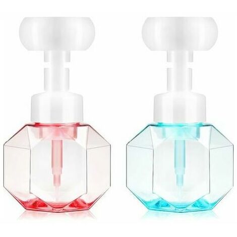 2 Pcs 300ml Flower Shape Foam Bottle Dispenser Empty Foaming Hand Soap Pump Refillable Plastic Bottles Cosmetic Containers (1/5)