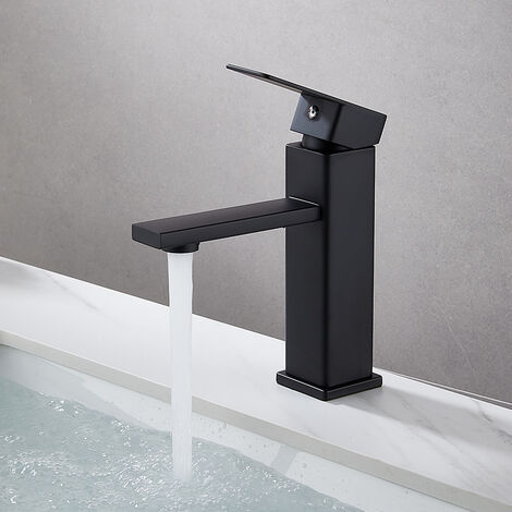 Black Square Basin Taps,Matte Black Basin Mixer Tap,Bathroom Sink Taps,Washbasin Mixer Tap,for Hand Basin Sink,Wash Basin,RV Bathroom Sink