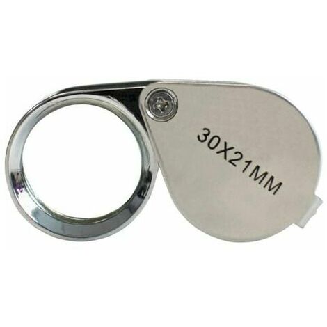 Jeweler Loupe - 30x21mm Glass Magnifying Loupe for Jewelery Antique Eyepiece Lens - 30X Pocket Loupe - Foldable Glass - Botanist Loupe (1/5)