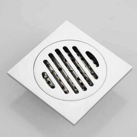 Shower Grid Anti Hair Floor Drain Stainless Steel Thick Starlight Square Drain 100 x 100mm (1/5)