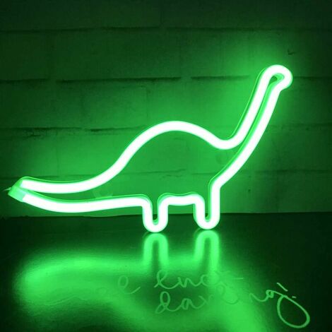 Neon Light Sign, Dinosaur Decoration Lamp, Kids Wall Sign, Battery or USB Gift, LED Night Light for Girls Room, Living Room, Christmas, Party, Home Accessories