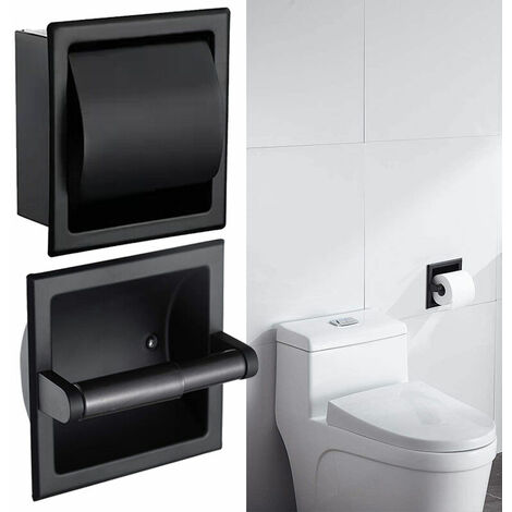 Matte Black Recessed Toilet Paper Holder In The Wall Recessed Toilet Paper Holder Recessed Toilet Paper Holder All Stainless Steel Construction - Rear Mounting Bracket Included