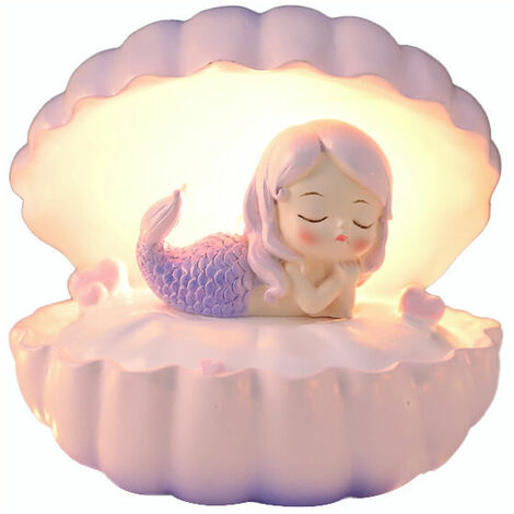 Shell Pearl Night Light Bedside Night Lamp Bedroom Light Clamshell Mist Night Lights Streamer Mermaid Fairy Shell Nightlight for Christmas Gift Decoration (Pink) (1/5)