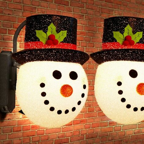 1 Pack Christmas Porch Light Covers, 12 Inch Snowman Porch Light Covers for Outdoor Christmas Decorations, Holiday Porch Light Covers for Front Door, Garage Lights, Large Light Fixtures (1/5)