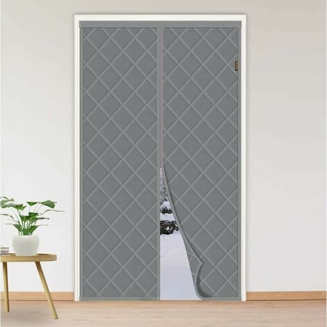 Thermal Insulated Door Curtain 90 x 210 cm, Winter Thickening Door Curtain, Anti Cold Sound Insulation, Magnetic Cotton, Gray (1/5)