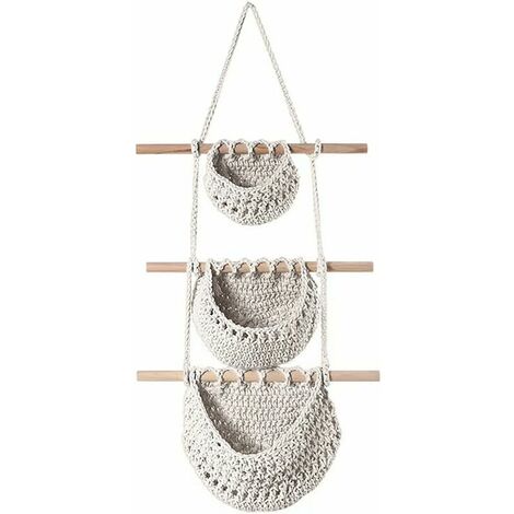 Macrame Wall Hanging Boho Wall Decor, Macrame Wall Decor, Boho Tapestry Wall Hanging Boho Decor for Bedroom, Living Room, Kitchen Size 13''W26''H (1/5)