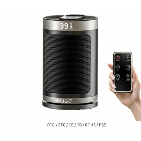 Space Heater, 120° Oscillation 3 Modes 1500W/750W Fast Heating Portable Space Heater, Personal Heater 1525cm (1/5)