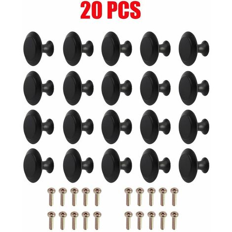 20PCS Door Knobs Vintage Drawer Knobs Handles Furniture Cabinet Knobs for Kitchen Cupboards (Black) (1/5)