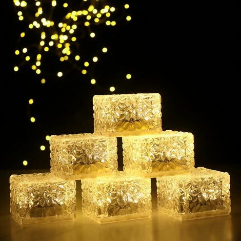 Solar Brick Lights Outdoor Waterproof Paving Stones Landscape Icicle Lights for Garden Path Patio Walkway Decoration (Warm White) 2pcs