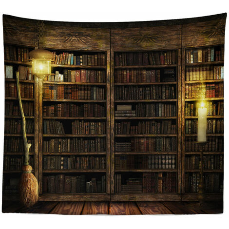 Wall Tapestry Bookshelf Wall Blanket Tapestry Decoration for Home Living Room Bedroom Dorm,180x230cm (1/4)