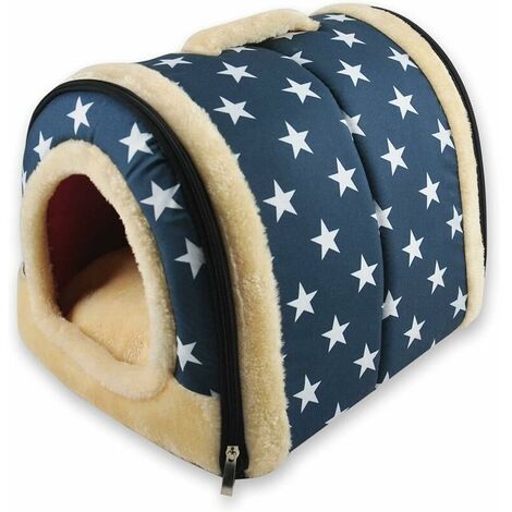 Dog House, Portable Cat Igloo Bed with Removable Cushion, 2 in 1 Washable Cozy Dog Igloo Bed Cat Cave, Foldable Non-Slip Warm for Pets Puppy Kitten Rabbit