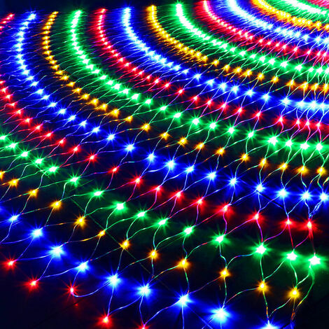 Outdoor Christmas Lights, 96 LED 59FT x59FT Net Lights, Plug in 8 Twinkle Modes Mesh Lights, Waterproof for Christmas Tree Bushes Garden Patio Decorations (Multicolor)