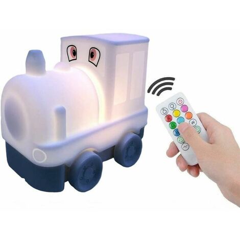 Night Light Kids Bedroom Light Baby Night Light Rechargeable LED 9 Colors Night Light (Remote Control + Touch Dimming) Christmas Gift - Train (1/5)