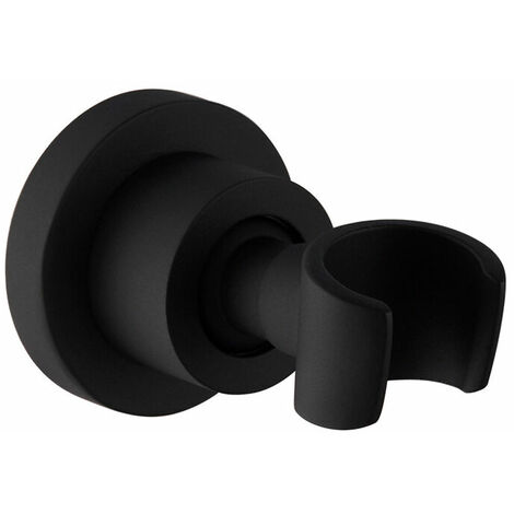 Black Handheld Shower Holder Shower Head Holder Stainless Steel 360° Rotation Shower Head Holder Wall Mount Round Hand Shower Holder Hand Shower Holder (1/5)