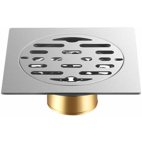 Thick Stainless Steel Floor Drain Odor Proof Square Shower Drain 100 x 100mm (1/4)