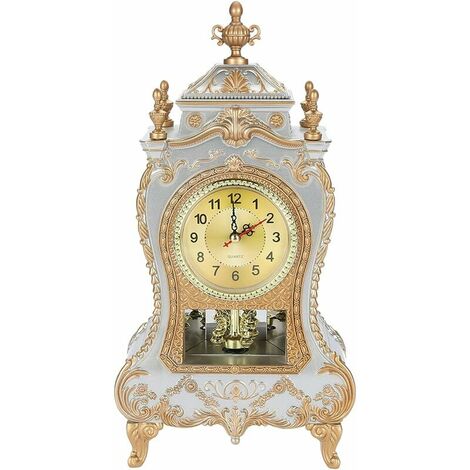 Antique Clock, European Style Table Clock, Wall Clock with Pendulum and Chimes for Home Decor (1/5)