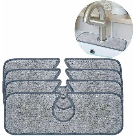 Kitchen Sink Splash Guard: Sink Faucet Mat, Kitchen Sink Faucet Mat, Kitchen Sink Absorbent Faucet Mat, Splash Guard Behind Faucet, Machine Washable (4 Pack)