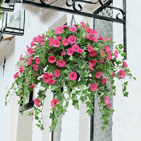 Outdoor/Indoor Artificial Rattan Petunia (Rose Red)