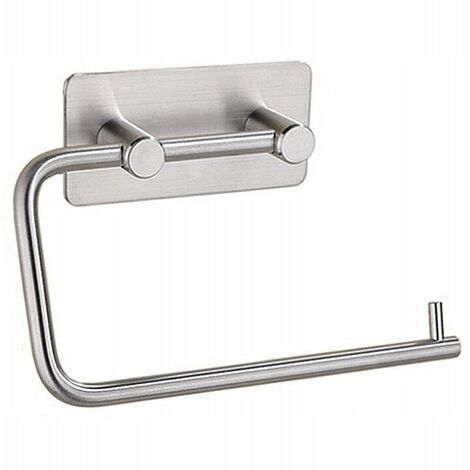Paper Tissue Holder,Short Rod Tissue Holder,Silver,Nailless Toilet Paper Holder,Shelf,Bathroom Supplies (1/5)