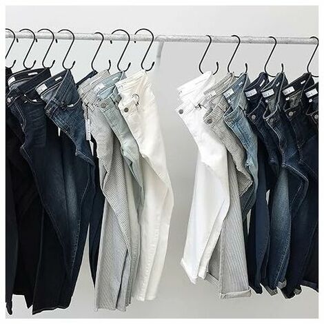 24 Pack S Hooks For Hanging 4-1/2 Inch Large Black Vinyl Coated Metal S Shape - View #2