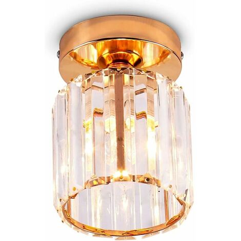 Generic Crystal Ceiling Lighting Mini Modern Chandelier Ceiling Light Suspension Crystal Light Fixture for Kitchen Island Dining Room Hallway, E26,Oro (1/5)