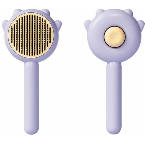 Dog grooming brush pet comb cat open knot comb dog de-fluffing pin comb stainless steel hair comb Purple (1/4)