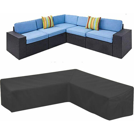 Garden Corner Sofa Cover Waterproof 210D Oxford Dustproof Cover for Garden Furniture L Shape Corner Sofa Cover (250×250×90cm)