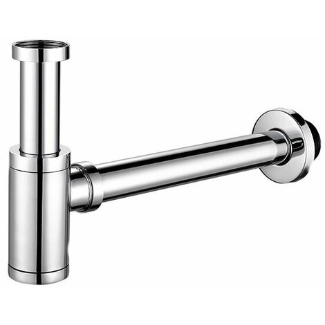 Brass Sink Trap, Universal Design Trap 45 x 40/50mm, Waste Trap with Expandable Extension Tube 120-225mm, Anti Odor Leak Proof (Model A Chrome)
