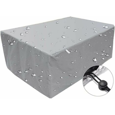 Garden Furniture Cover, Waterproof, Windproof, Anti-UV Tarpaulin, Rectangular 210D Oxford Fabric Protective Cover, Grey, 120 x 120 x 74 cm (1/5)