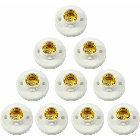 E27 Lamp Holder Plastic Screw Socket Wall Mount LED Bulb Base Converter ...