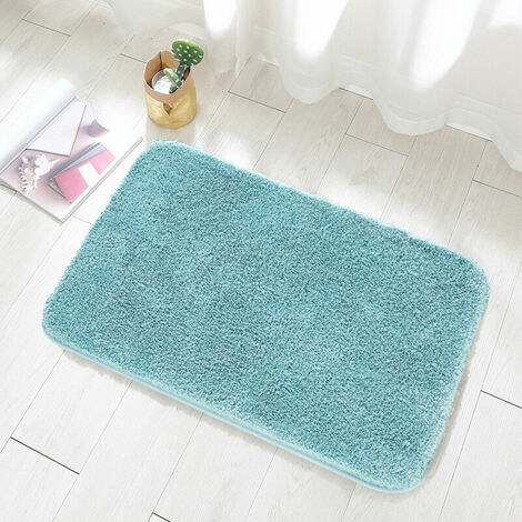 Non-Slip Extra Thick Bath Mat Microfiber Absorbent Shower Mat for Bathroom Machine Thick (Green, 50 x 80cm) (1/4)