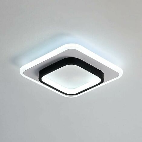 LED Ceiling Light, 48W Nordic Square Ceiling Lamp for Hallways Living Room Bedroom, Diameter 24cm, 3000K-6500K (3 Color Temperatures) (1/5)