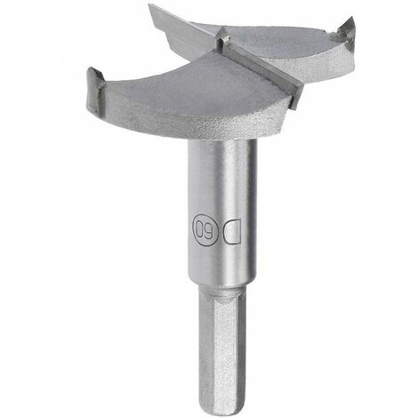 Forstner Drill Bits 60mm, Tungsten Carbide Wood Hole Saw Auger Opener, Woodworking Hinge Hole Drilling Boring Bit Cutter (Gray) (1/5)