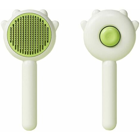 Dog grooming brush pet comb cat open knot comb dog de-fluffing pin comb stainless steel hair comb Green (1/4)