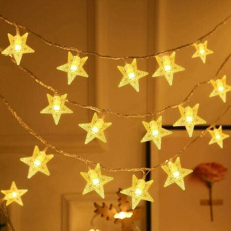 Star Fairy Lights, Guinguette Garland, 1 Light Modes, Decoractive for Bedroom, Patio, Party, Birthday, Valentine's Day, Christmas, Tree Decoration -1.5m 10led (1/5)