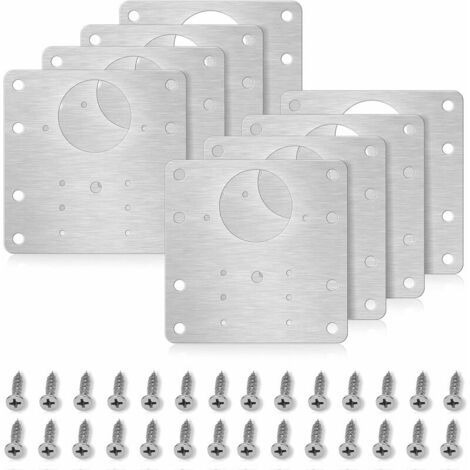 Hinge Repair Plate, Stainless Steel Hinge Repair Kit, Kitchen Wardrobe Hinge Repair Plate 9X9cm Suitable for Wooden Cabinet Hinge Repair Plate (8PC) (1/5)