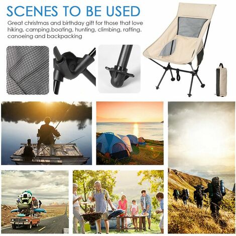 Camping Chair Oxford Cloth Portable Chair  Heavy Duty Folding Chair Seat for Fishing Camping Festival Picnic BBQ Picnic Outdoor Blue