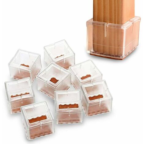 Set of 16 Chair Leg Floor Protectors with Felt Pads Caps Furniture Chair Pads, Square Tips (1/5)