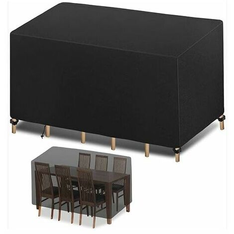 Patio Furniture Cover - Waterproof Windproof UV Resistant Oxford Fabric Black 135x135x75cm (1/5)