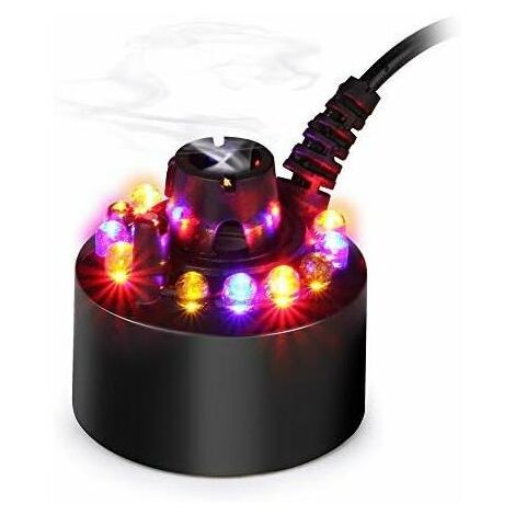 Color Changing 12 LED Lights Mist Maker Water Fountain Pond Fogger Air Humidifier Atomizer with Power Adapter (Black) (1/5)