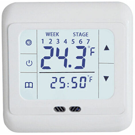 AC 220V White Digital Touch Screen Thermostat Home Floor Heating System Temperature Controller