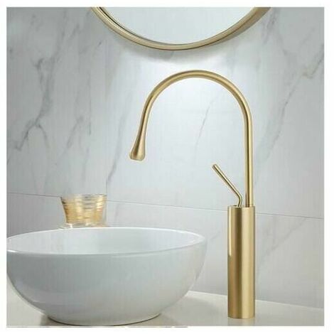 High Gold Single Lever Mixer Tap For Bathroom Sink (1/5)