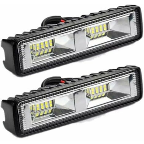 2 x 12V 24V LED Work Light 16 LED 48W Work Light, IP67 Waterproof Depth Off Road Work Lights for Car Motorcycle Tractor Trucks ATV SUV (48W) (1/5)