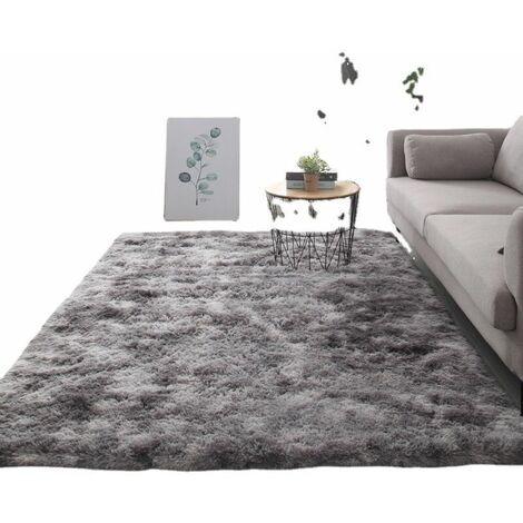 Carpet Bedroom Fluffy Shaggy Rug Extra Soft and Cozy Area Rug Indoor Non-Slip Carpet for Living Room Bedroom Girls Kids (Grey, 80x120cm) (1/5)