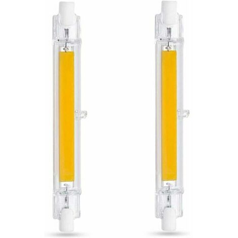 R7S LED Bulb 118mm 10W Cool White 6000K, 1000LM, R7S J118 Halogen Lamp Equivalent 80W 100W, Dimmable, R7S 118mm Slim COB LED Light Bulb for Wall/Floor Lamp, Pack of 2 (1/5)