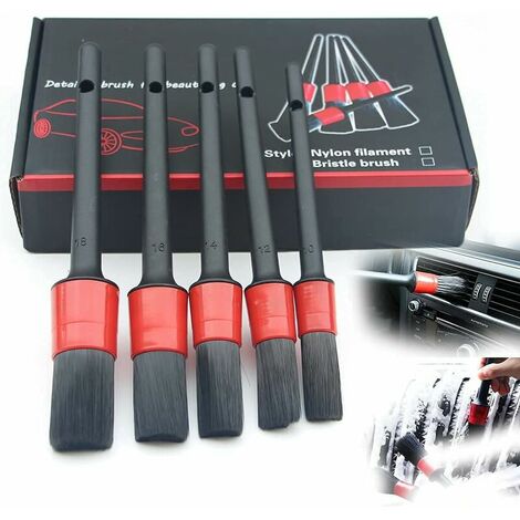 Detailing Brush, 5pcs Auto Detailing Brush Set, Cleaner Brush Set, Brush for Car Motorcycle Automotive Cleaning Wheels, Dashboard, Interior, Exterior, Air Vents (1/4)