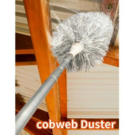 254cm Telescopic Duster, Telescopic Wolf Head Microfiber Foldable Flexible Stainless Steel Handle, Washable Perfect for Cleaning Ceiling Fans, Cobwebs