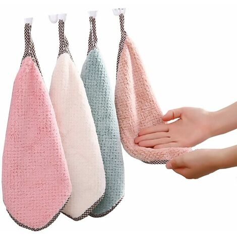 Kitchen Towels, Set of 4 Kitchen Towels, Hand Towels, Washable, Environmentally Friendly, Ultra Absorbent, Reversible for Multiple Use (1/5)