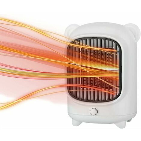 Space Heater, 500W Electric Heaters, Ceramic Fan Heaters, Personal Heaters with Overheat Protection for Home Office,White (1/5)